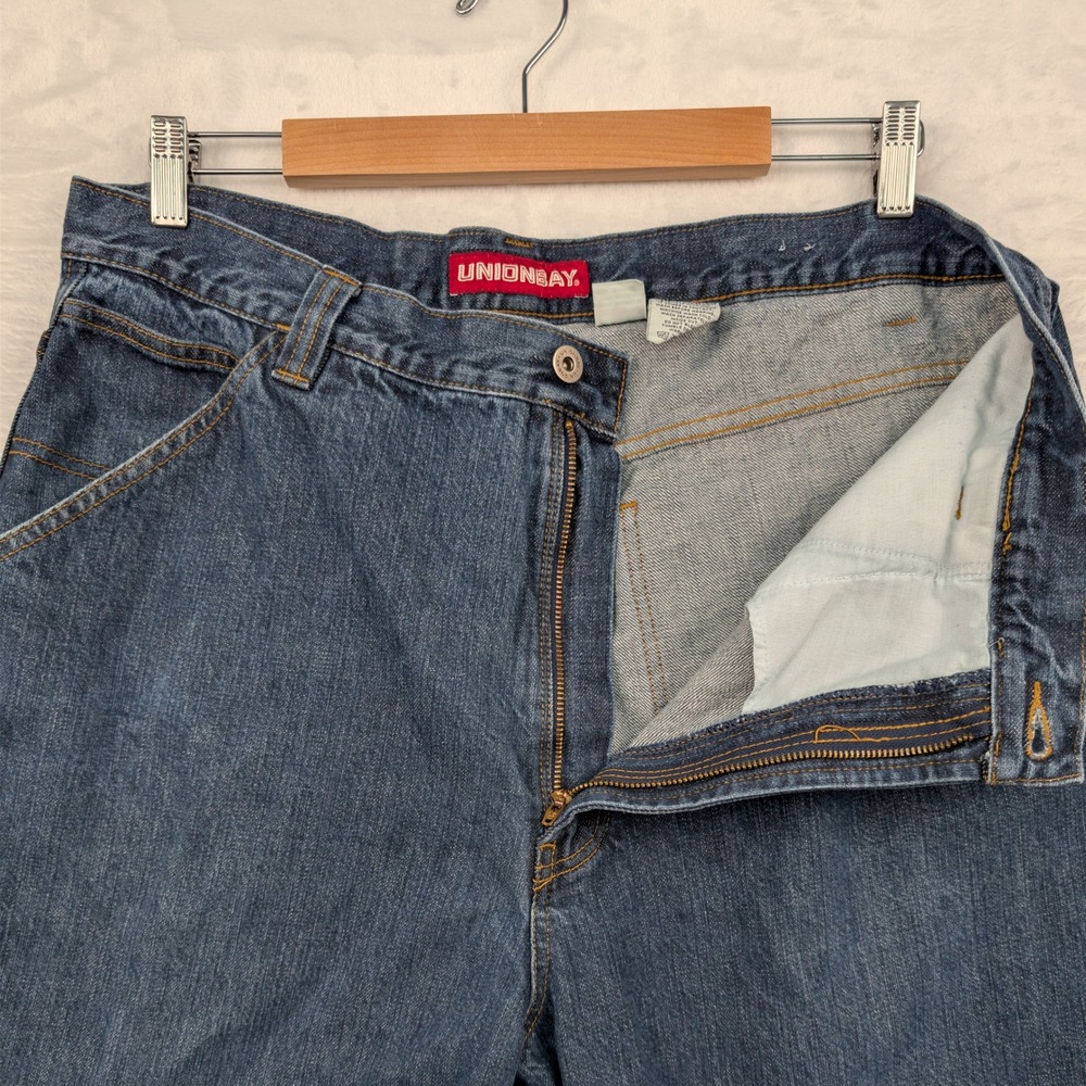 VTG Unionbay Jeans Mens 36x31 Blue Carpenter Wide-Leg Baggy Skater Denim 90s